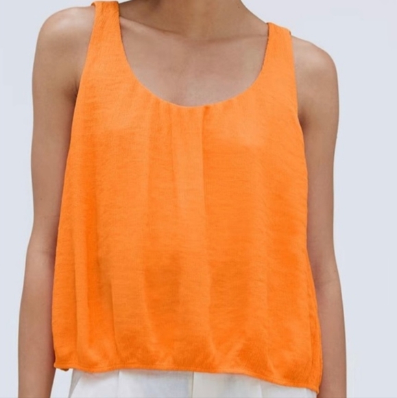 Everlane The Naia Ripple Tank Top Color Orange Size L - Picture 1 of 6